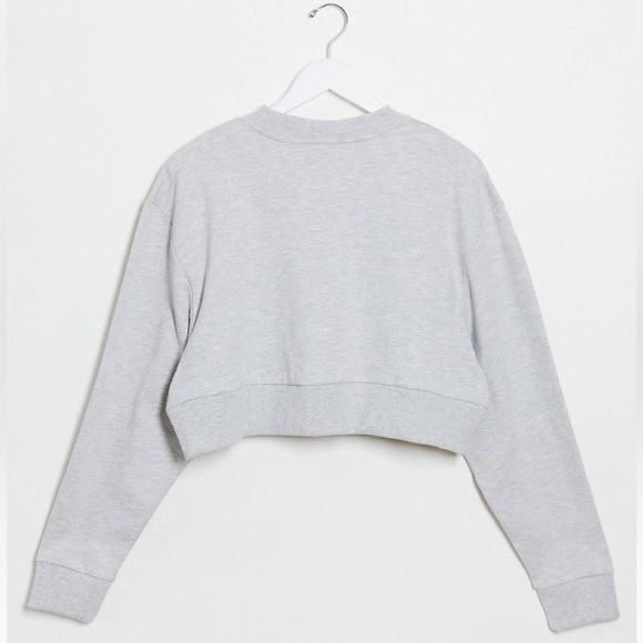 Collusion Spliced Logo Cropped Sweatshirt - Grey - 4 - Picture 3 of 9
